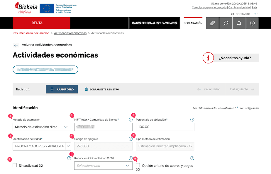 renta-bizkaia-autonomos-actividad-economica-datos-identificacion