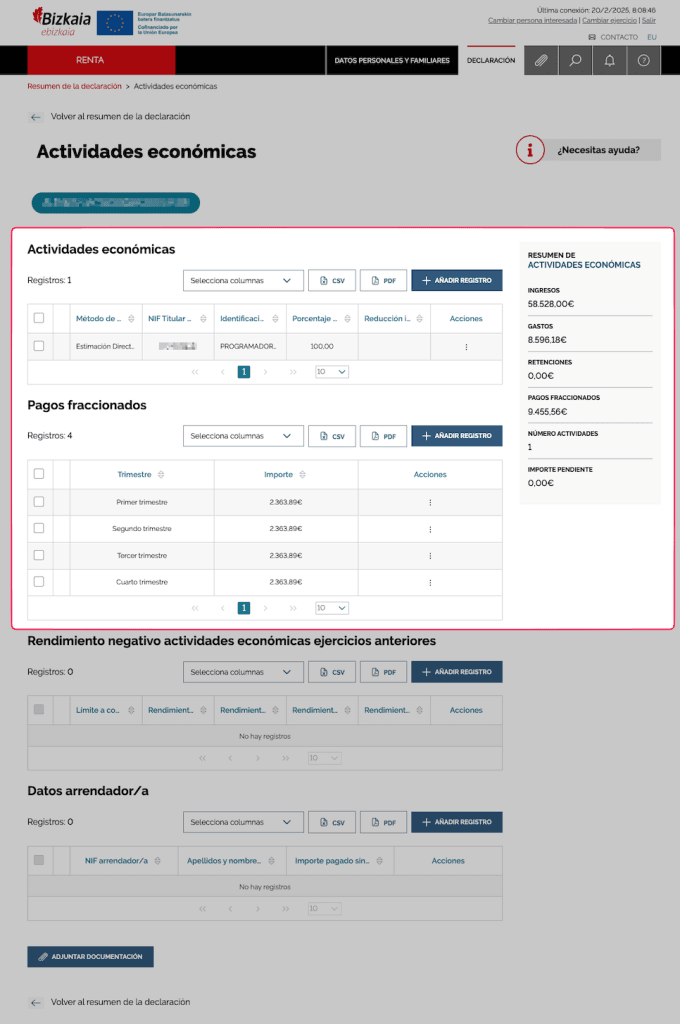 renta-bizkaia-autonomos-actividad-economica-resumen
